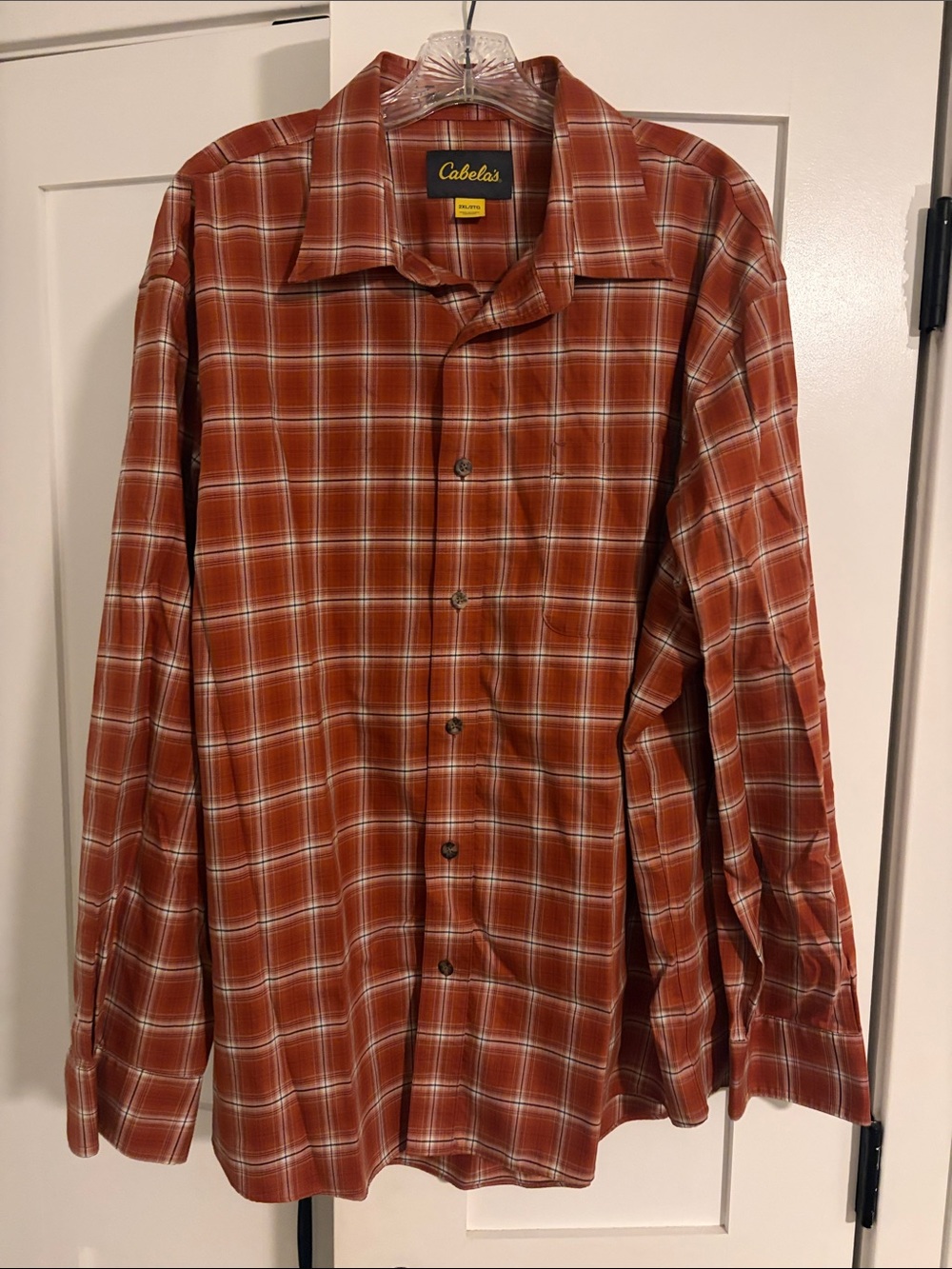 Cabela's Men's Rust Plaid Button-Down Shirt